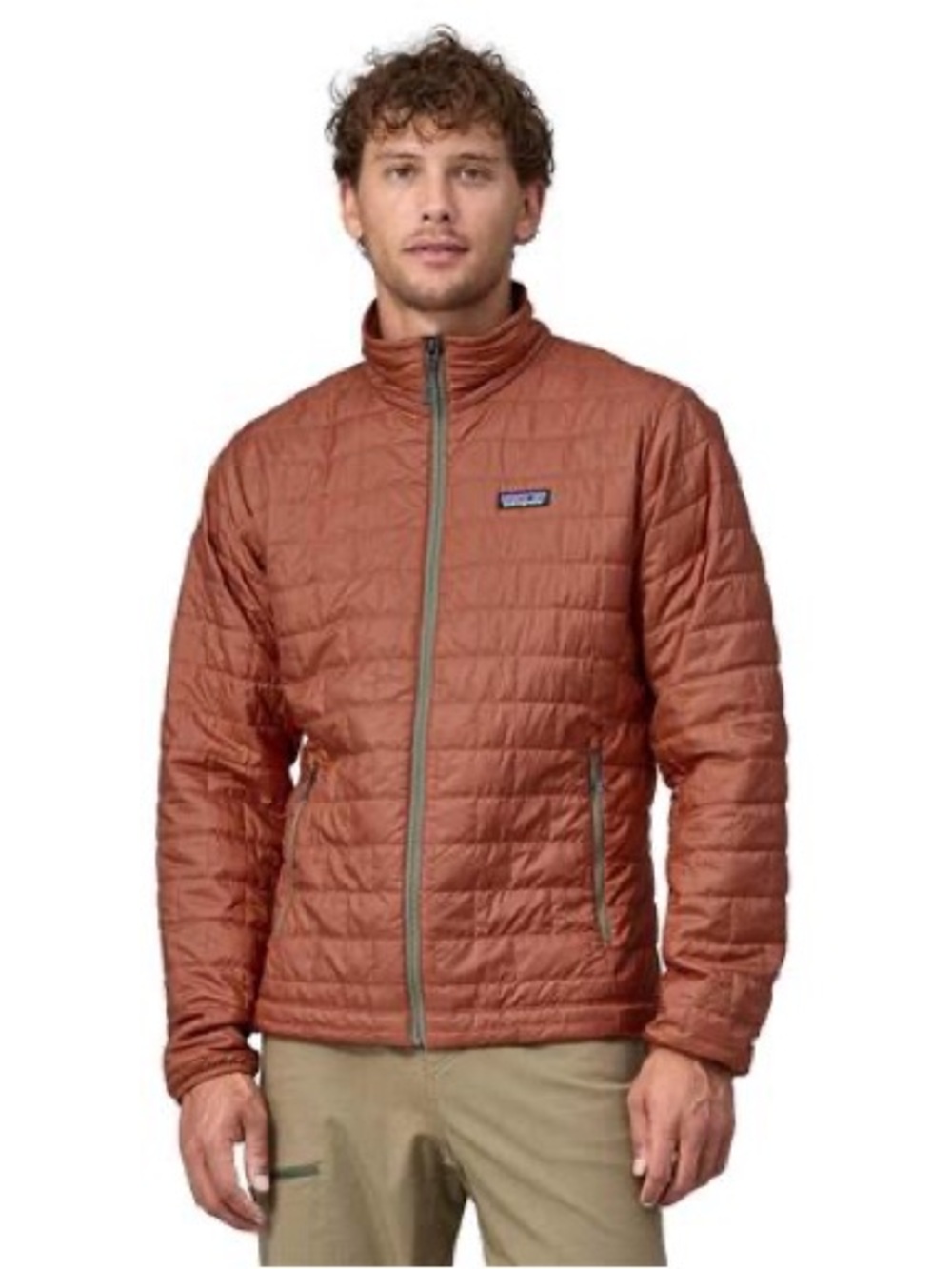 Patagonia men’s nano puff zip jacket nwt new burl red